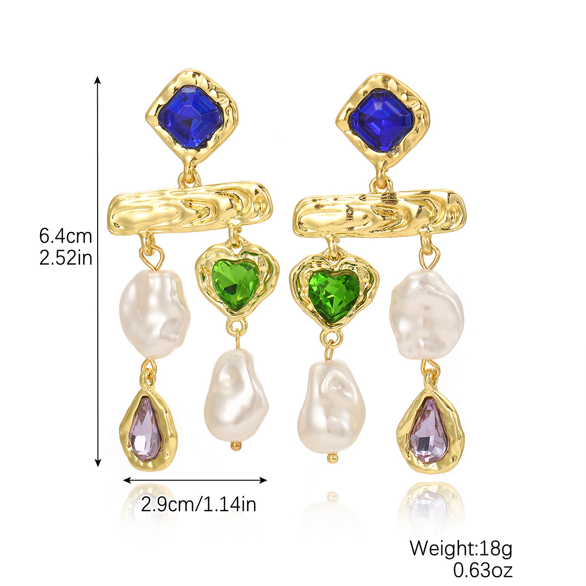 Exclusive long pearl earrings rhinestone irregular baroque pearl long earrings