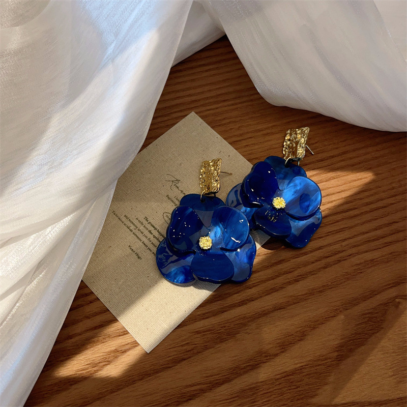 Super Ethereal Flower Big Earrings Beach Vacation Style Exaggerated Cool Niche Ear Accessories