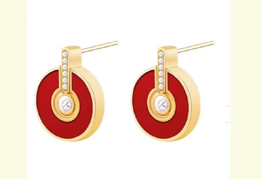 New Lucky Sign Necklace Enamel Ear Studs Niche Collarbone Chain 2024 New
