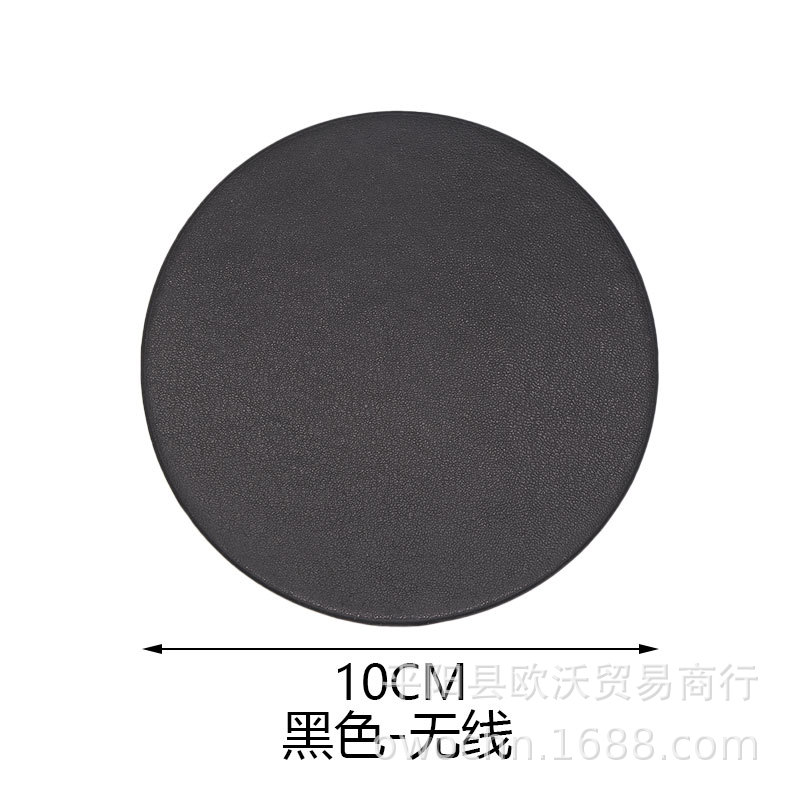 Thickened coaster 10CM high temperature resistant white round PU simple heat insulation pad leather coaster logo new