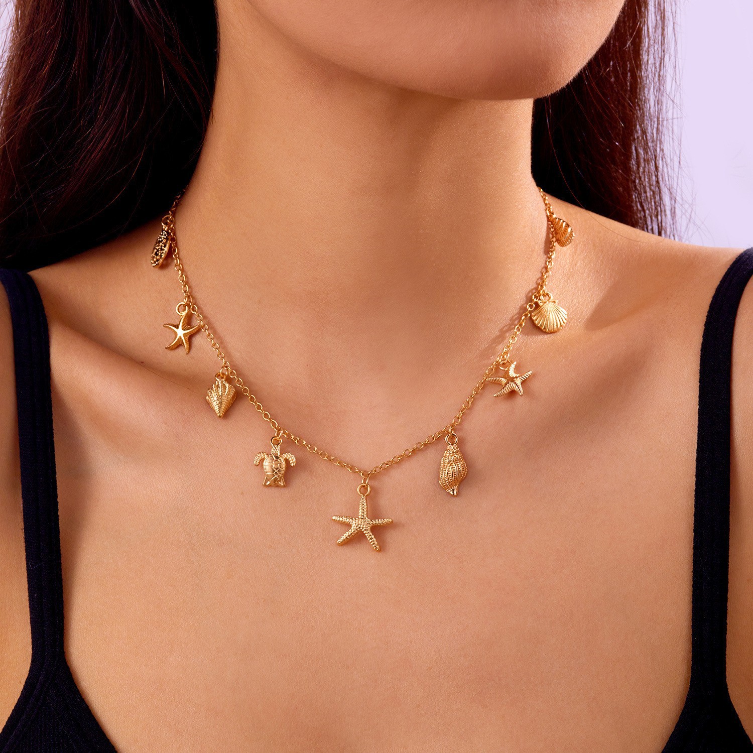Cross Layered Pearl Necklace Beaded Pendant Collarbone Chain Women Commute Party Gift