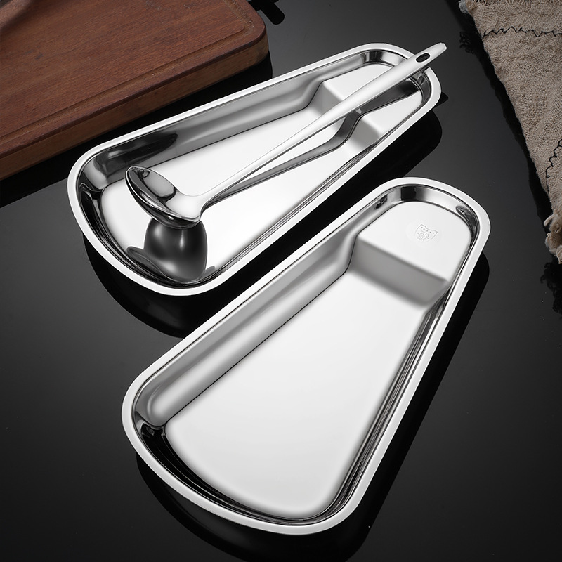 Self-service clip plate gold stainless steel plate holder food clip vegetable clip tray spoon plate restaurant tableware utensil