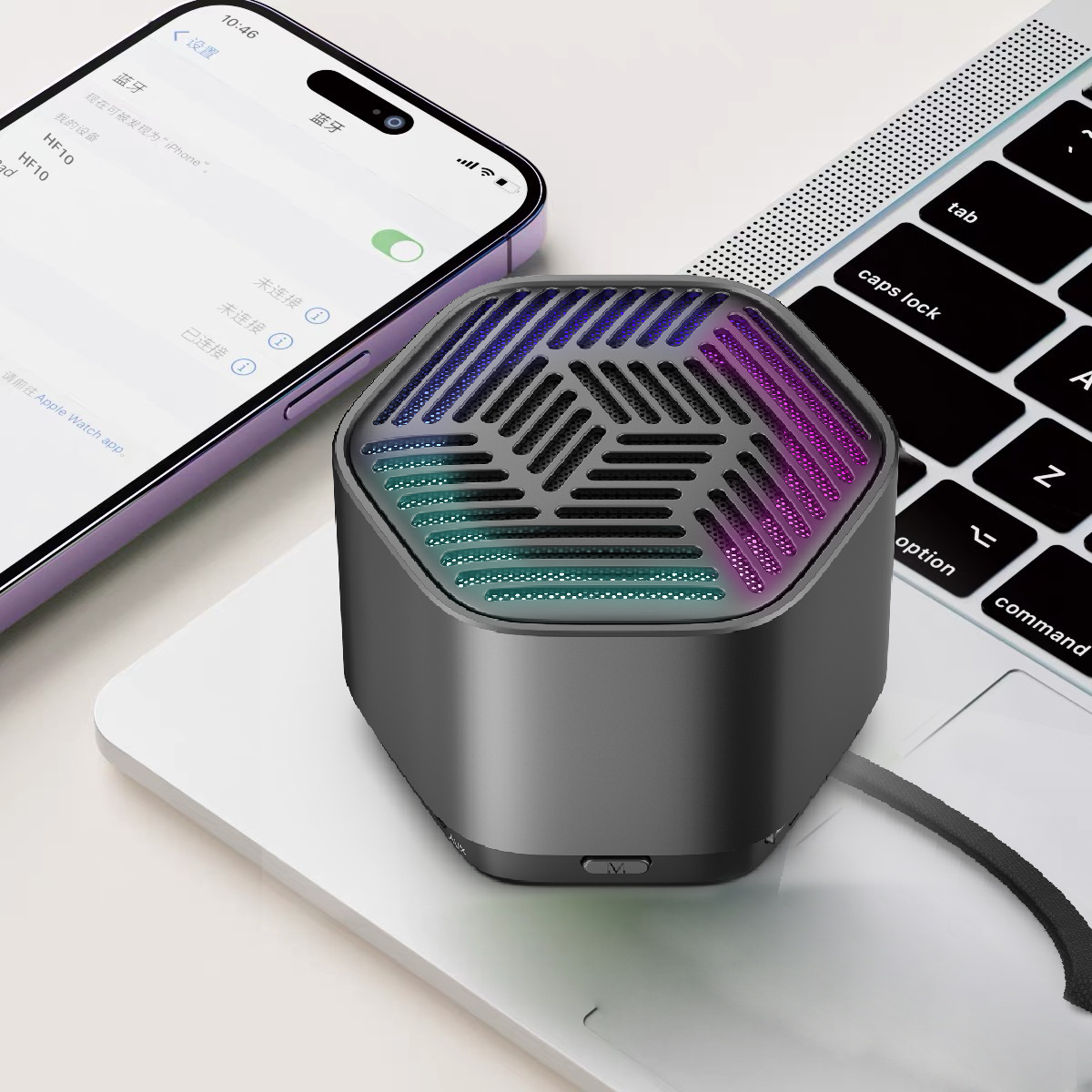 Subwoofer loud volume Bluetooth speaker, colorful light FM card slot mini portable wireless Bluetooth audio gift