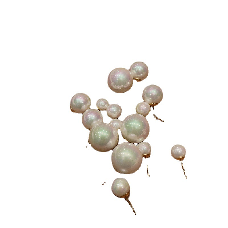 Yuanyou fever Shijia strong light single round perfect simple pearl earring earrings women