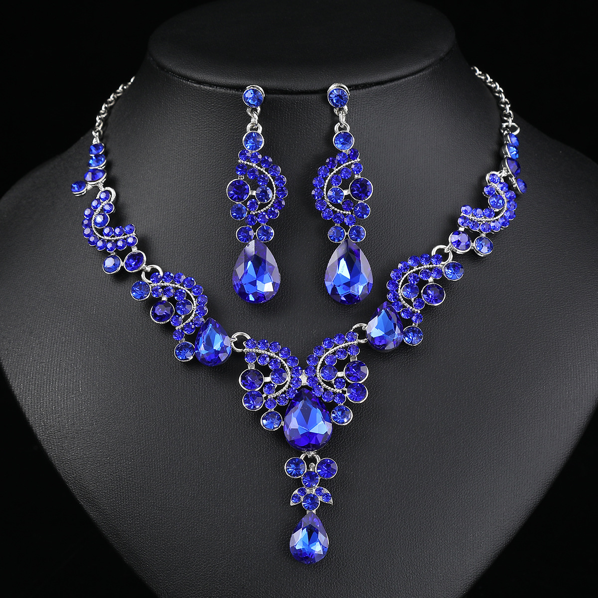Necklace Earring Set Three-Piece Bride Wedding Dress Accessories New