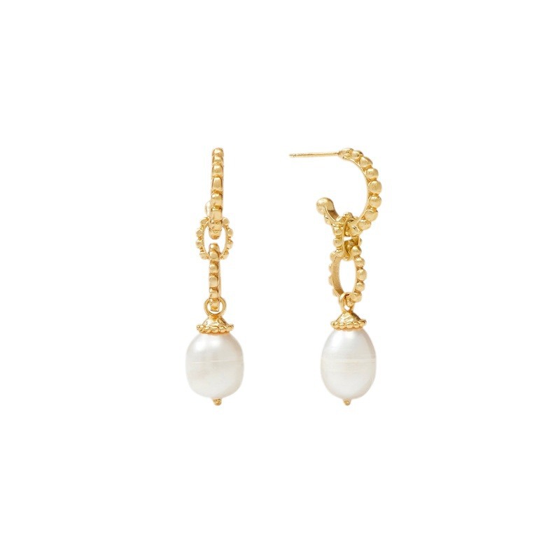 2-in-1 freshwater pearl earrings 925 silver pin ear studs ear accessories
