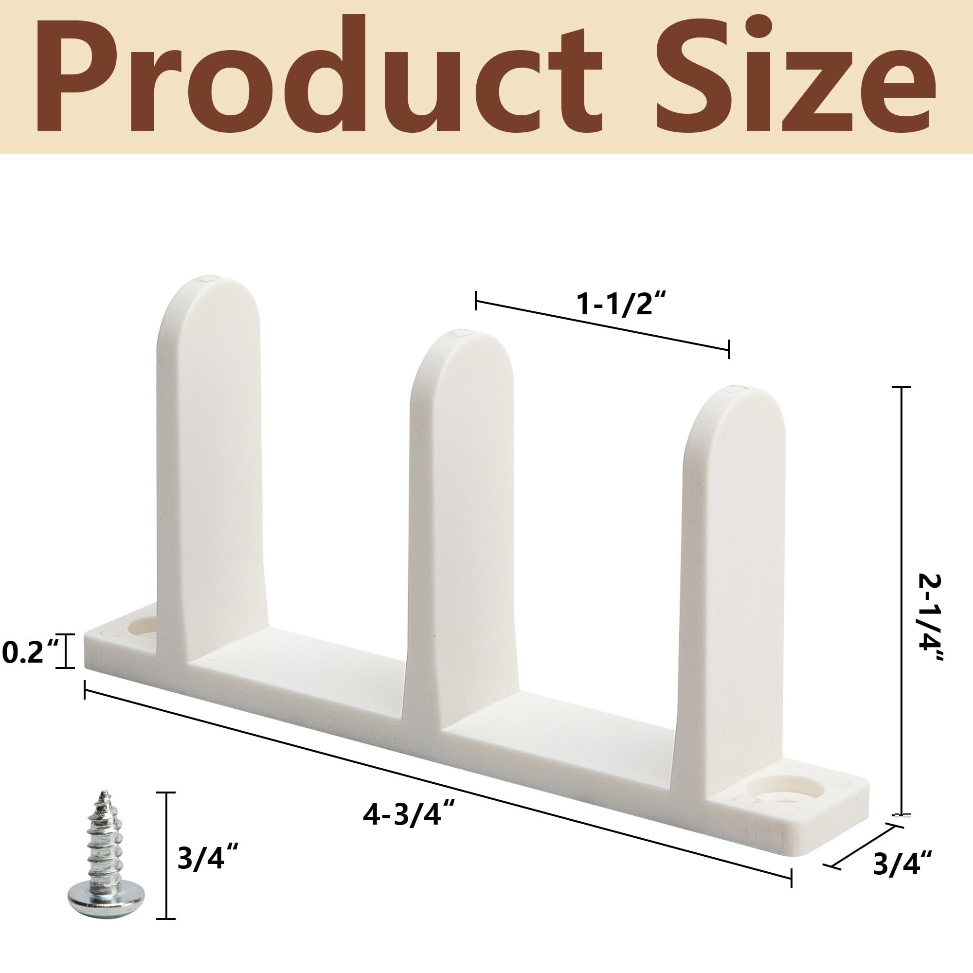 White Three-Hole Wall-Mounted Rail Rack Home Storage Shelf with Screws Installation ABS Material Anti-Slip