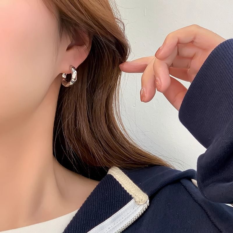 Earrings Women Metal Stud Earrings 925 Silver Needle Ear Accessories 2025 New