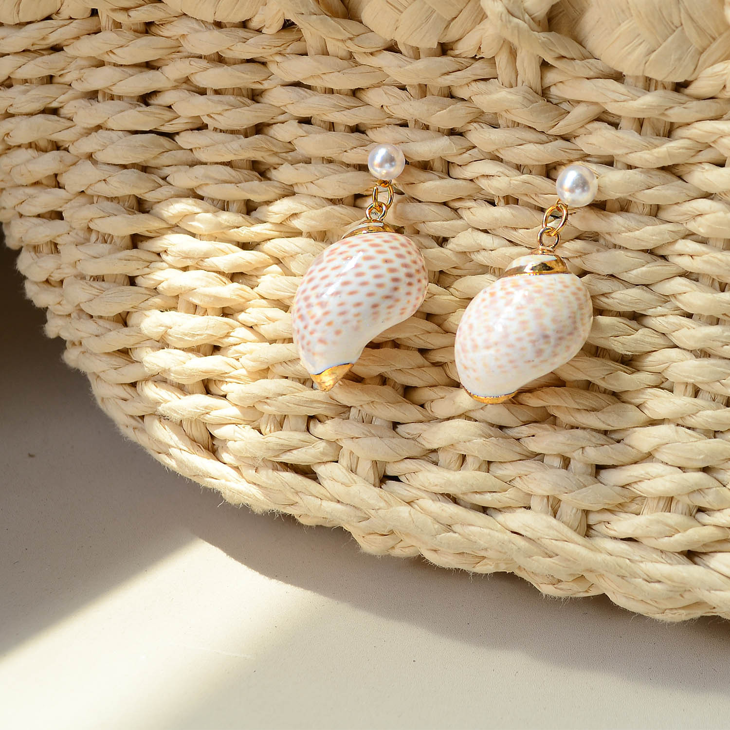 New Shell Conch Earrings Exaggerated Earrings Women Bohemian Beach Vacation Style Jewelry