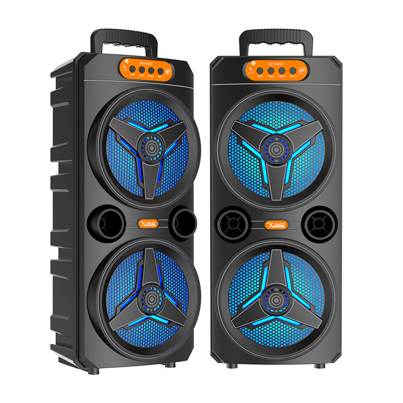 New portable dance dual 6.5-inch RGB loud volume high sound quality USB Bluetooth speaker