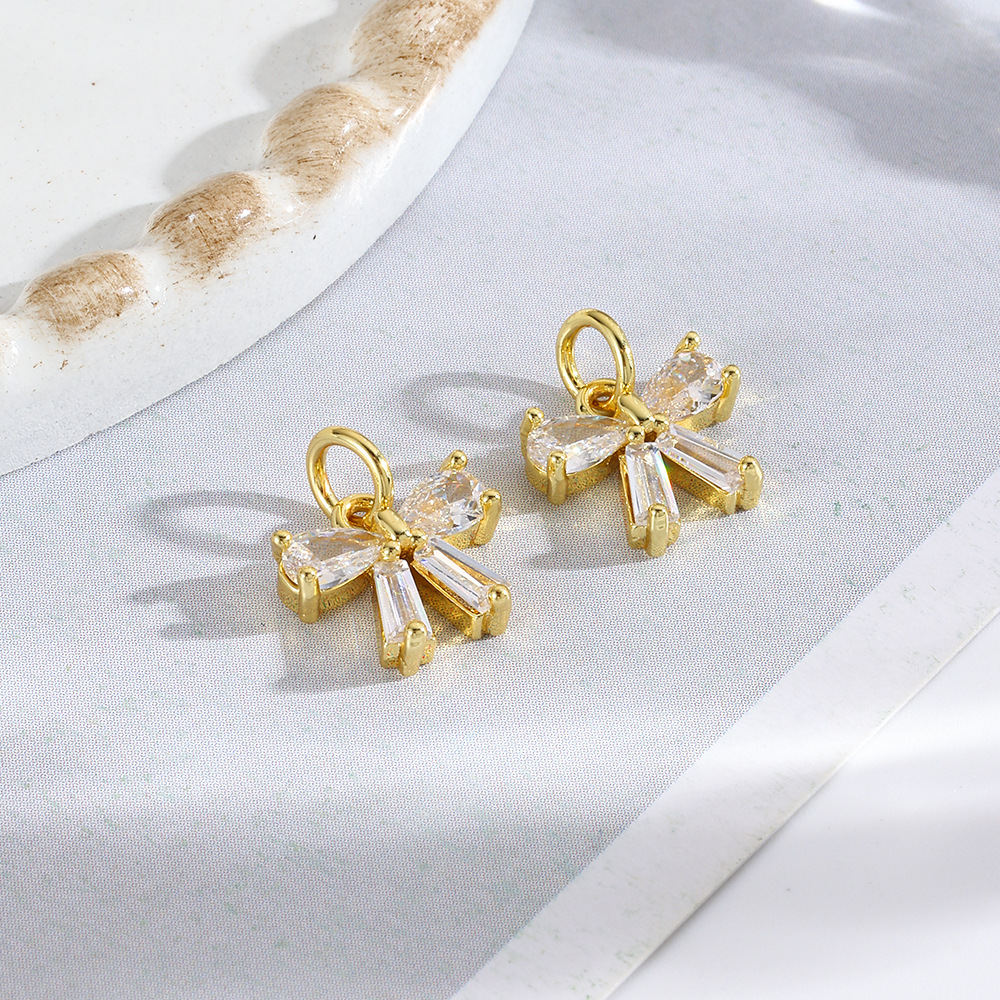Niche simple set zircon butterfly & bow pendant DIY handmade necklace bracelet earring pendant jewelry accessories materials