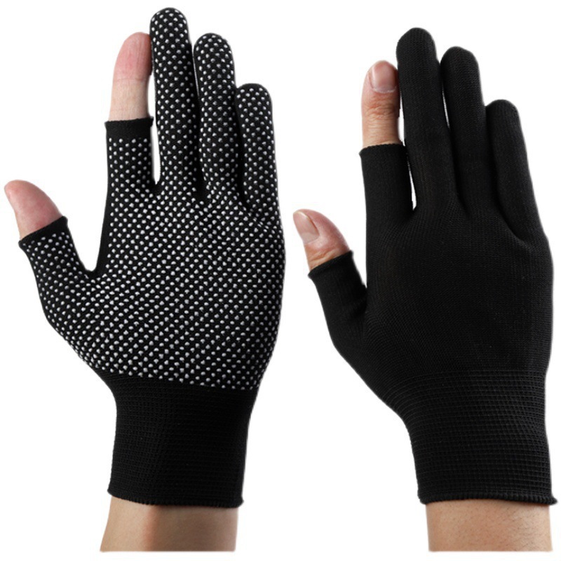 Thin Two-Finger Gloves for Cycling, Fishing, Non-Slip, Takeaway Work, Driving, Touch Screen, Half-Finger, Men and Women, Spring, Autumn and Summer Sun Protection
