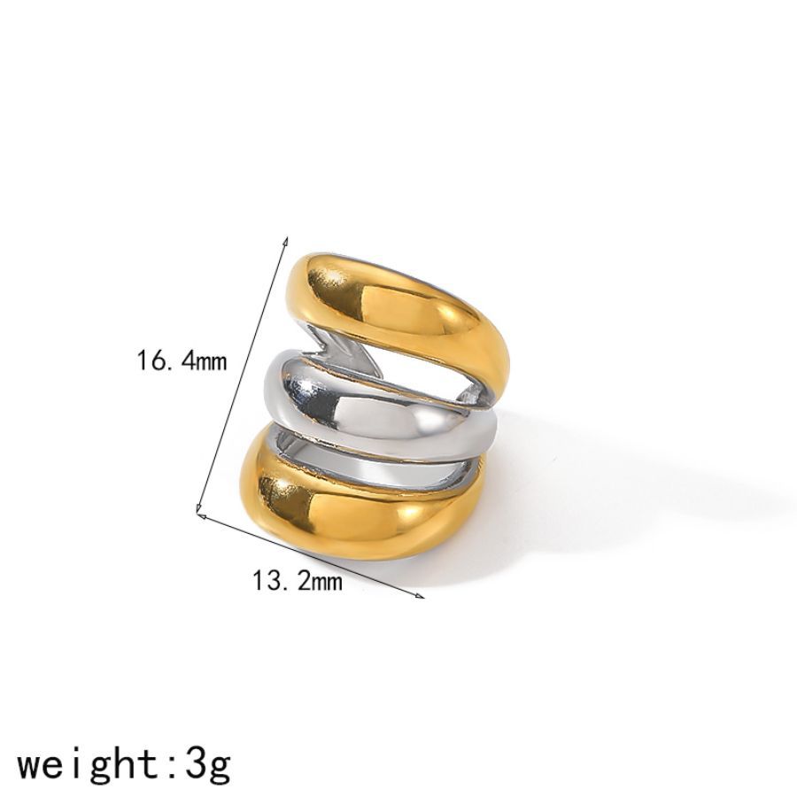 New Ins style titanium steel ear cuff no ear hole 18K gold stainless steel ear clip