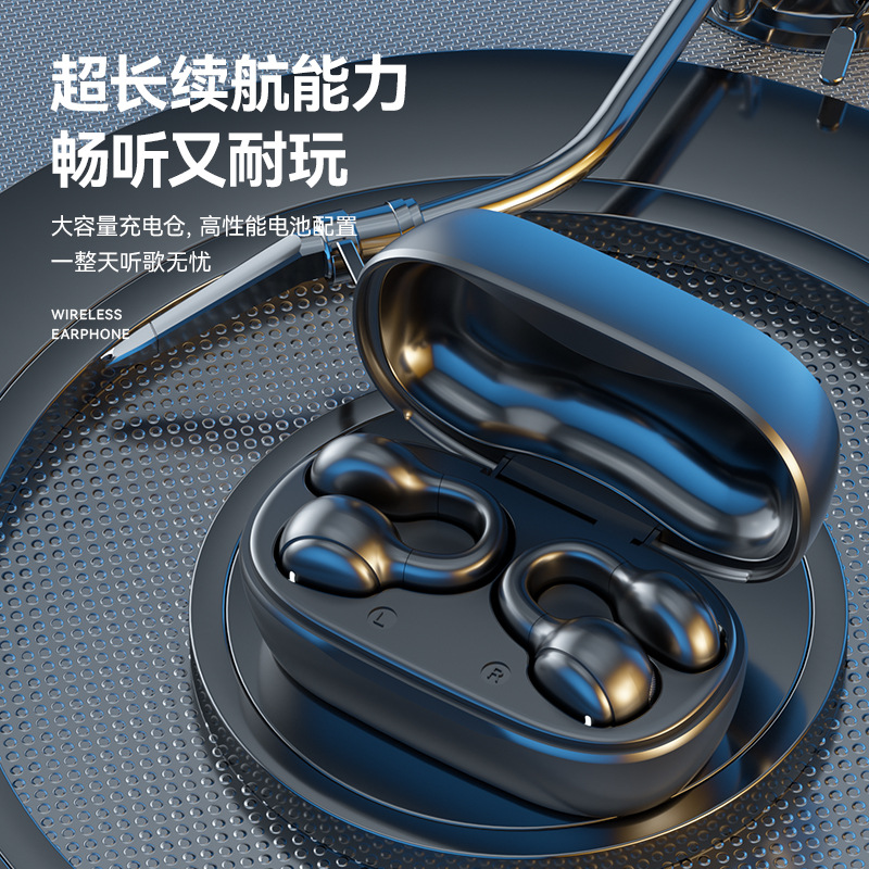 New M47 Ear Clip Bone Conduction Bluetooth Earphone In-Ear Free Sports Digital Display Long Battery Life Earphone