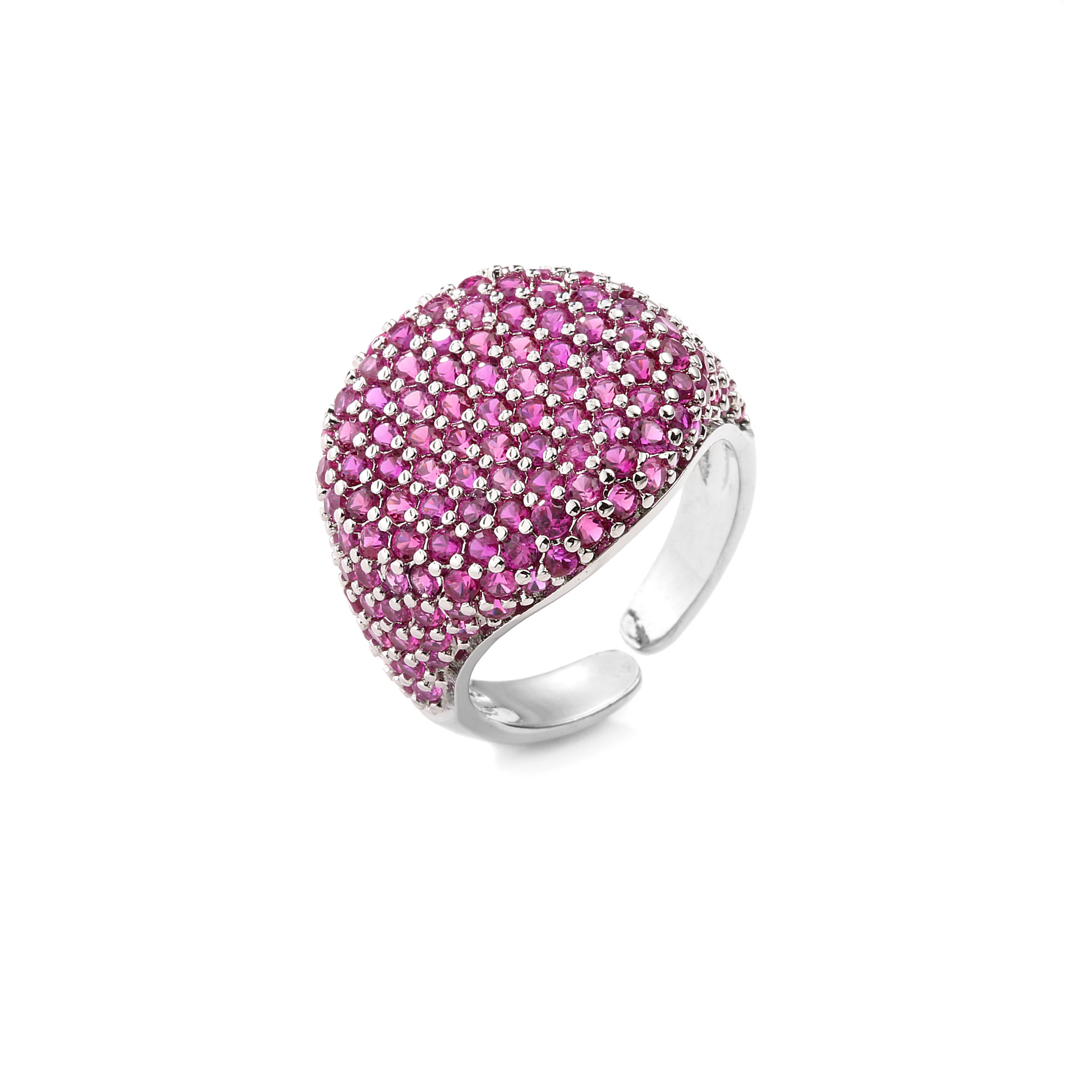 HECHENG Jewelry Full Diamond Round Ring Open Geometric Zircon Ring 18K Gold Plated VJ337