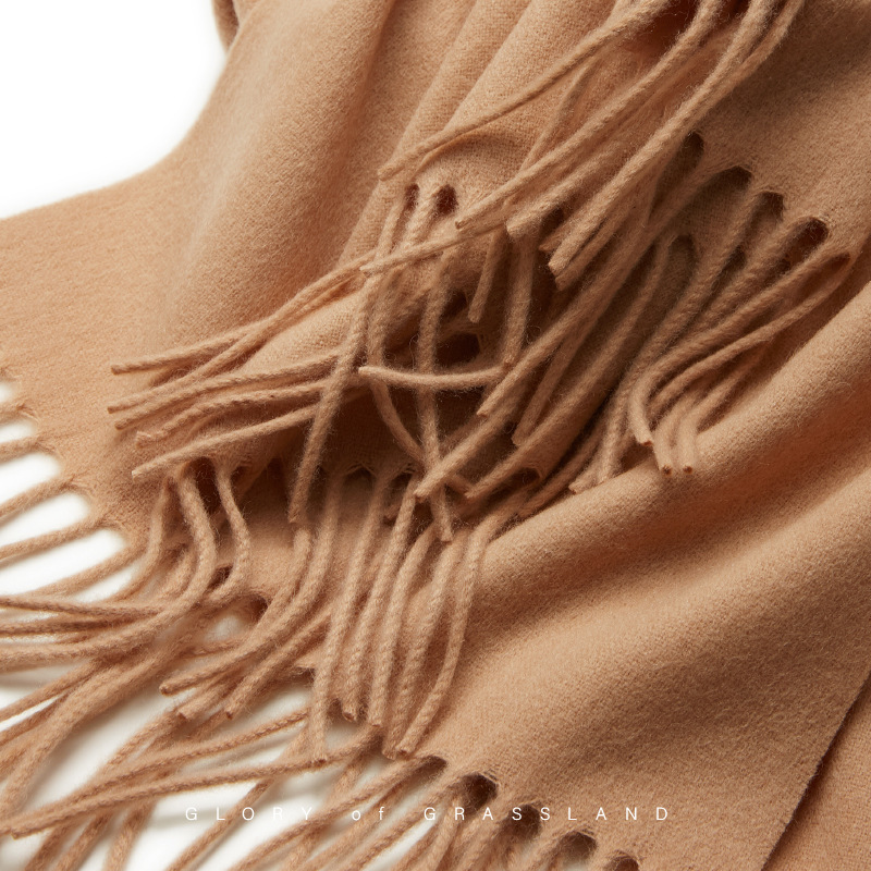 Inner Mongolia new new color solid color wool scarf women's autumn and winter warm cold-proof shawl two-in-one