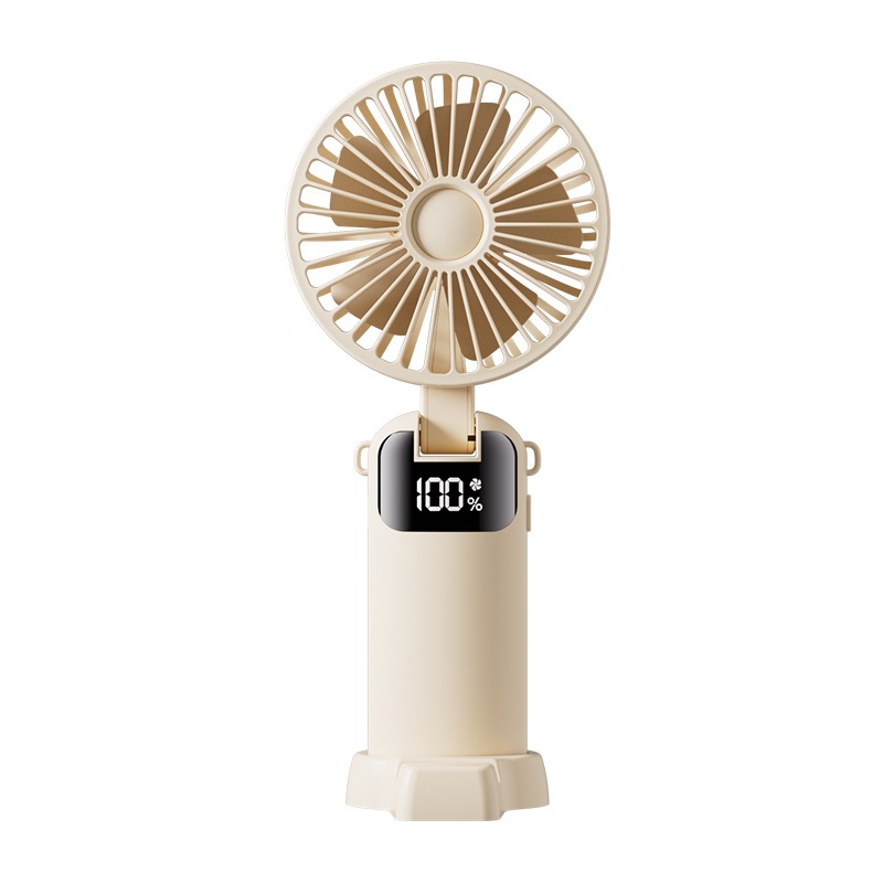 New student handheld small fan with digital display foldable desktop mini portable office dormitory outdoor small fan