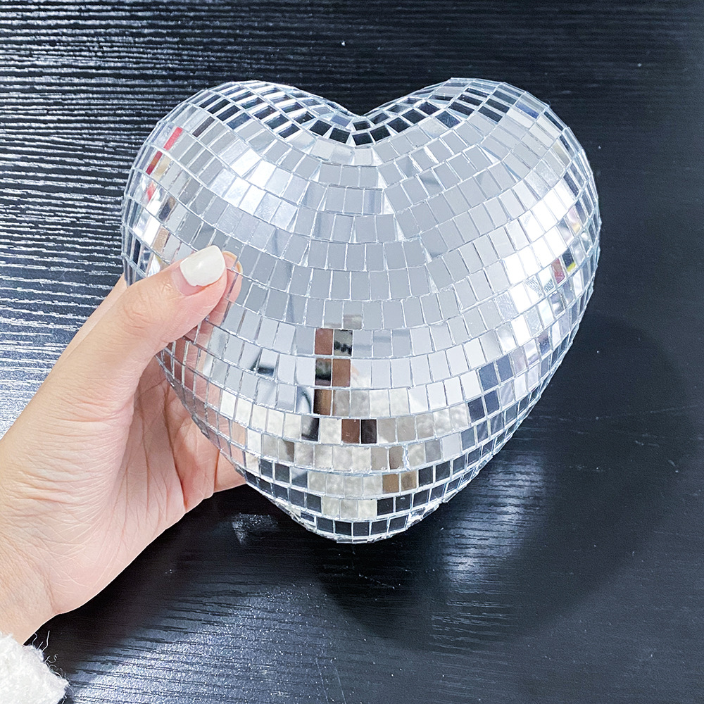 Chain Love Heart Disco Ball Disco Heart Glass Decoration Party Reflective Atmosphere Product Christmas