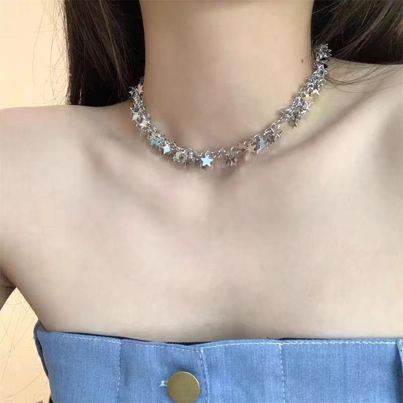 Sweet Punk Leather Metal Necklace Wrapped Choker Collar Punk Butterfly Y2K Collarbone Chain
