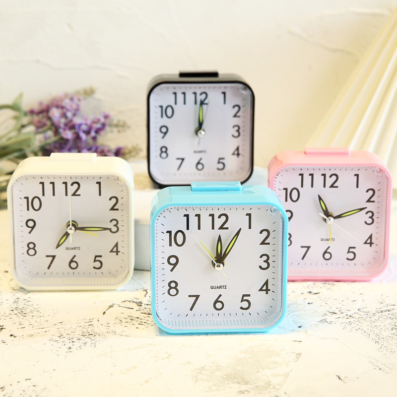 Square simple three-dimensional home decoration night light alarm clock student digital small hour clock