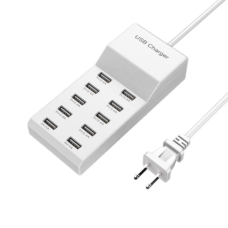 Multi-port phone charger 5v2.4a universal smart fast charging station usb multi-port charger wholesale