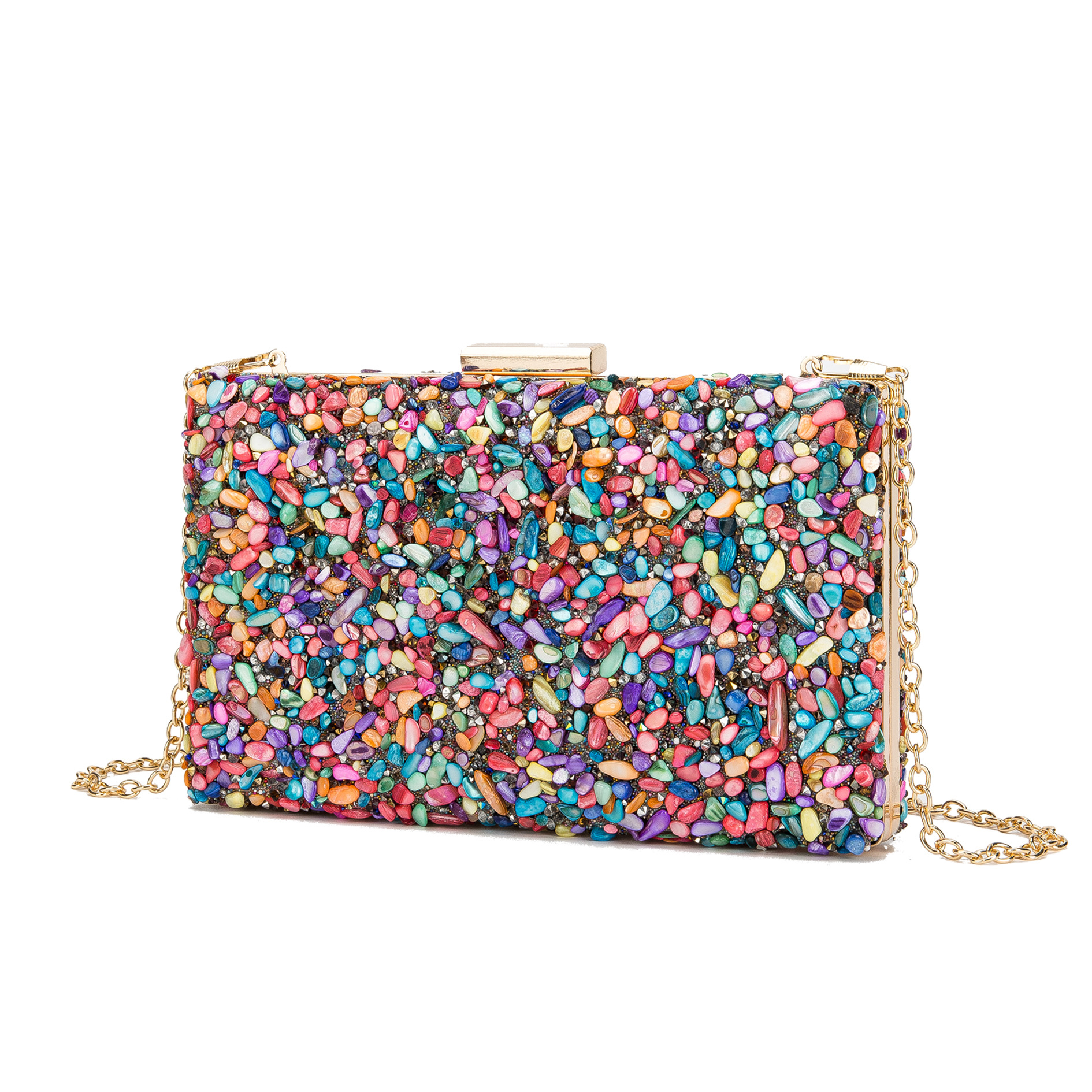 2023 new evening bag hand-held single shoulder crossbody crystal women's lock chain exclusive supply