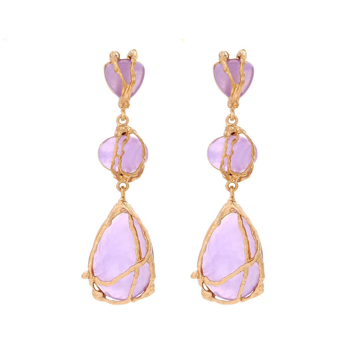 2024ZA Teardrop Earrings Niche Geometric Earrings Simple Earrings Women