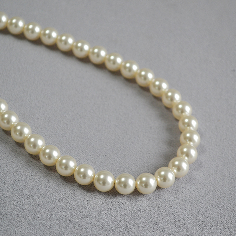 Elegant high-brightness crystal artificial imitation pearl 650 color number delicate soft simple stack necklace锁骨链