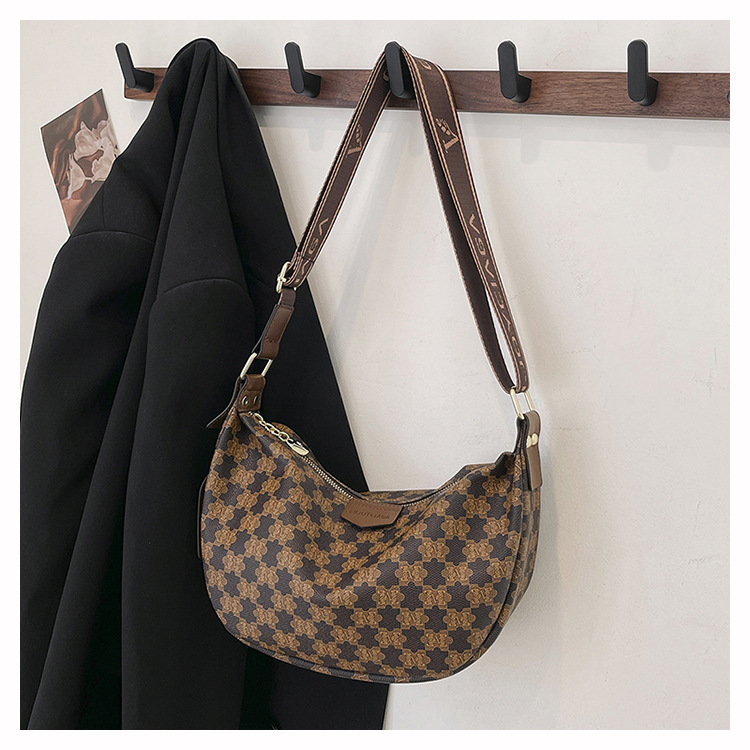 Crescent Print Shoulder Pea Bag New Handbag Crossbody Dumpling Bag