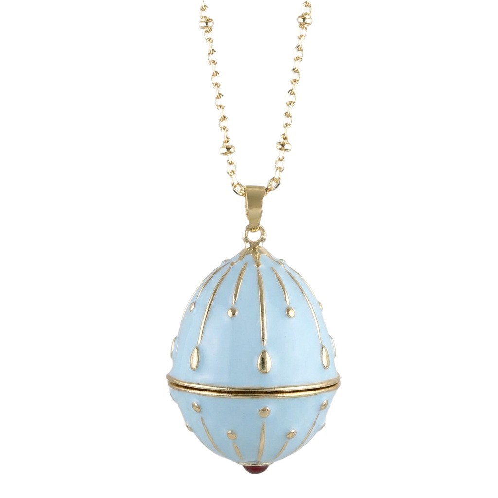 New December round box openable flower exquisite design popular compact necklace copper-plated gold