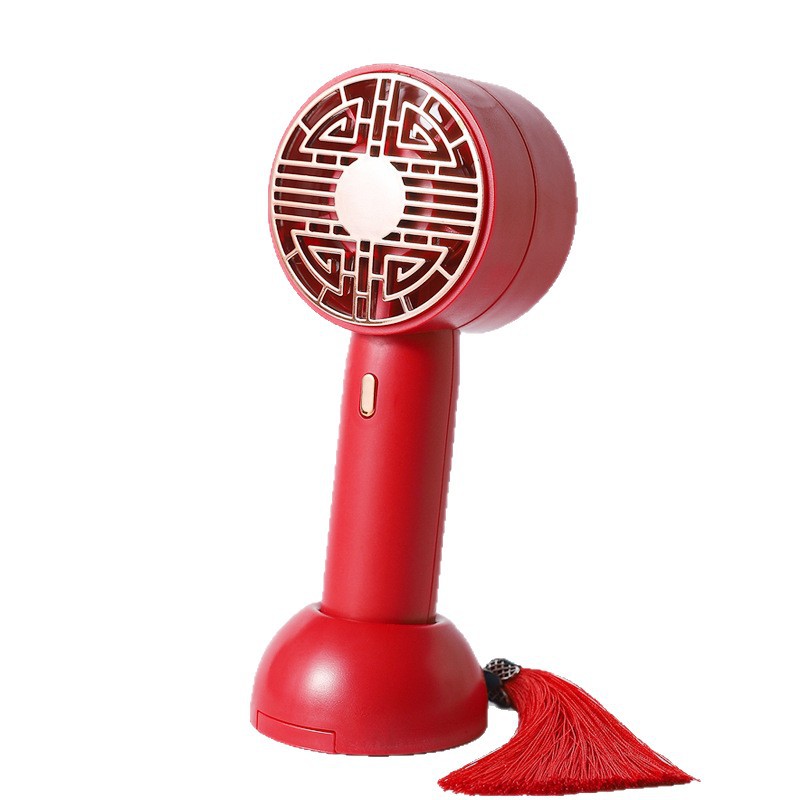 New Portable Handheld Neck-hanging Chinese Style Mini USB Charging Small Fan Gift Points Redemption