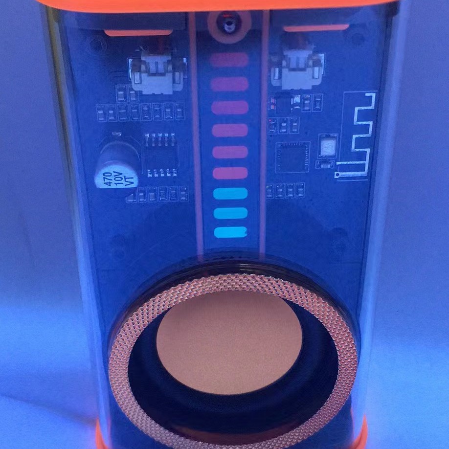 K07 transparent mecha subwoofer Bluetooth speaker sound and light rhythm subwoofer TWS pairing Bluetooth 5.0