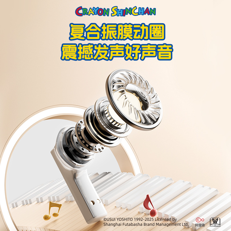 Crayon Shin-chan Wireless Bluetooth Earphones Ear Clip Type Music Game Sports Long Super Long Battery Life Noise Cancelling Bluetooth Earphones