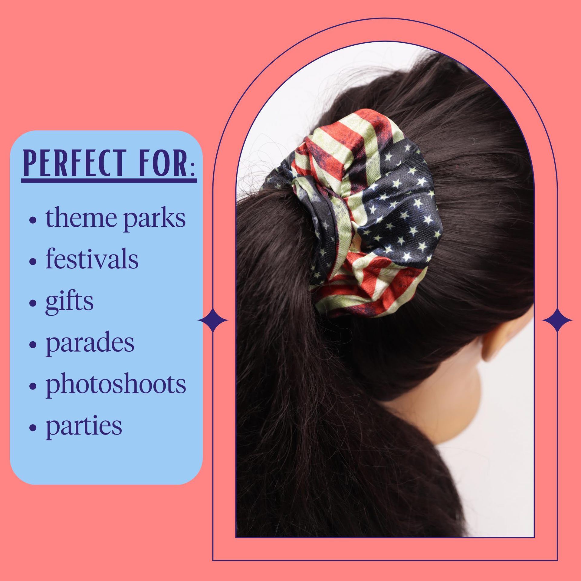 American Flag Headband Elastic July 4th Holiday Women's Patriotic Stretchy One Size (3 Pack)