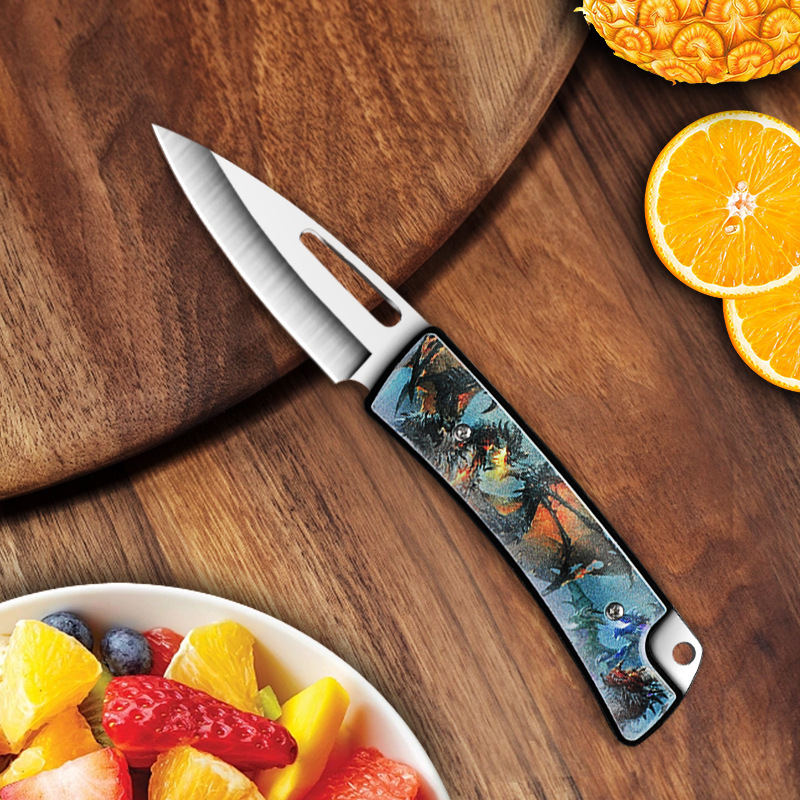 Dormitory folding Nordic-style fruit knife, household small knife, peeler, stainless steel, student portable