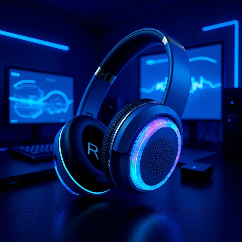 BT880 Over-Ear Bluetooth Speaker Headphones RGB Light Music Stereo Ultra-Long Battery Life External Speaker Headphones