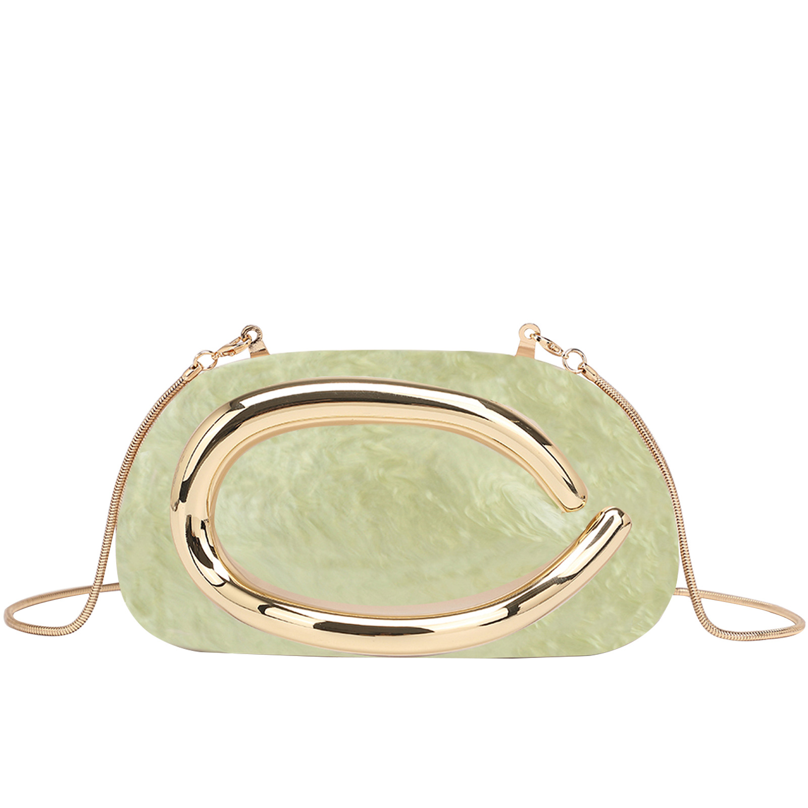 2025 New Round Box Clutch Evening Bag Mini Small Bag Hardware Metal Handle Chain Crossbody Shoulder Bag
