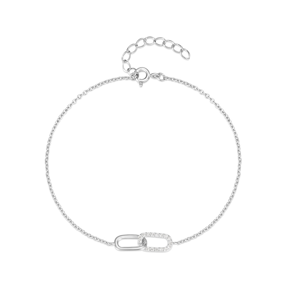 925 sterling silver octagonal star diamond-set bracelet hand jewelry niche bracelet