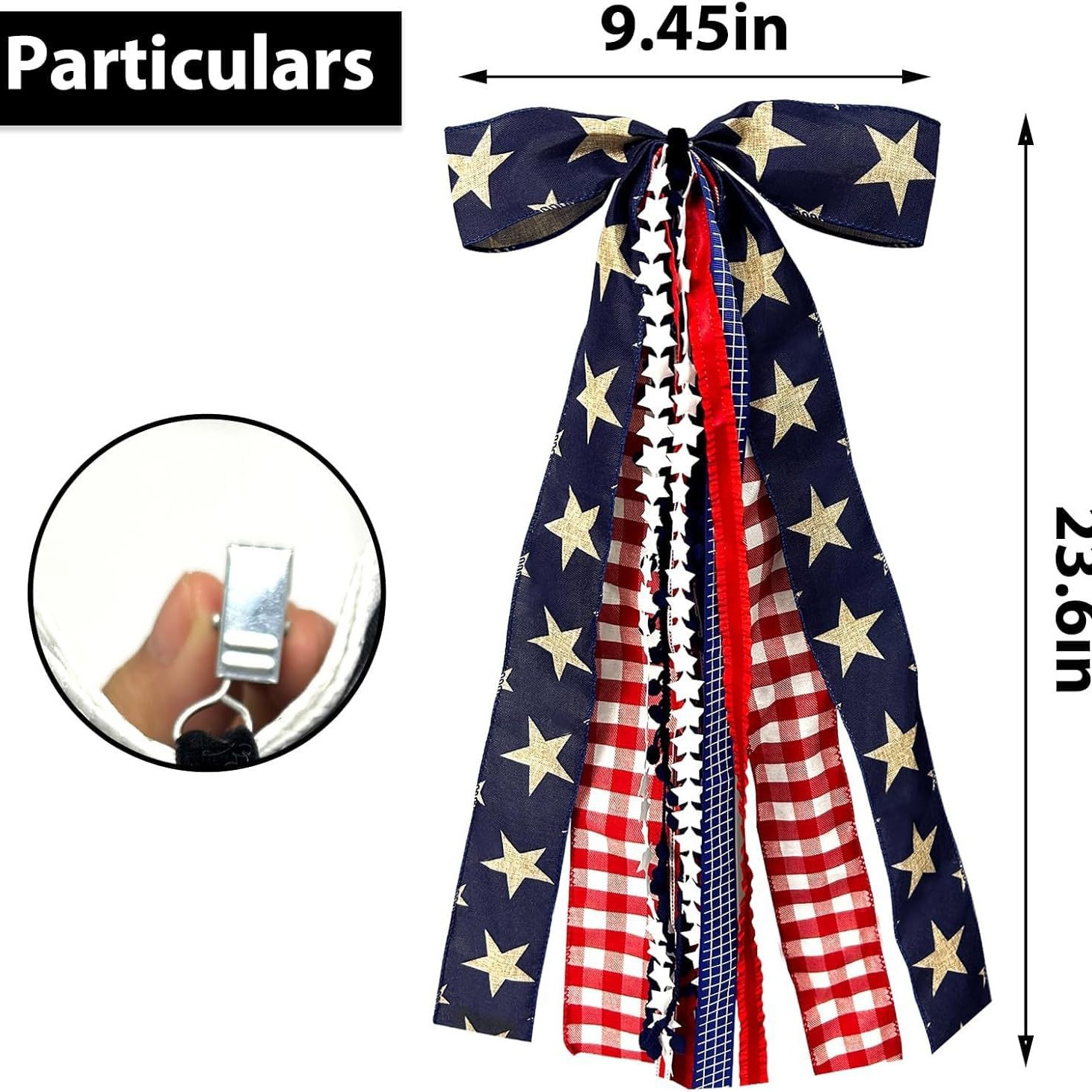 Ribbon Bow USA Flag Ribbon Bow with Wire Edge Independence Day Holiday Decoration Accessory
