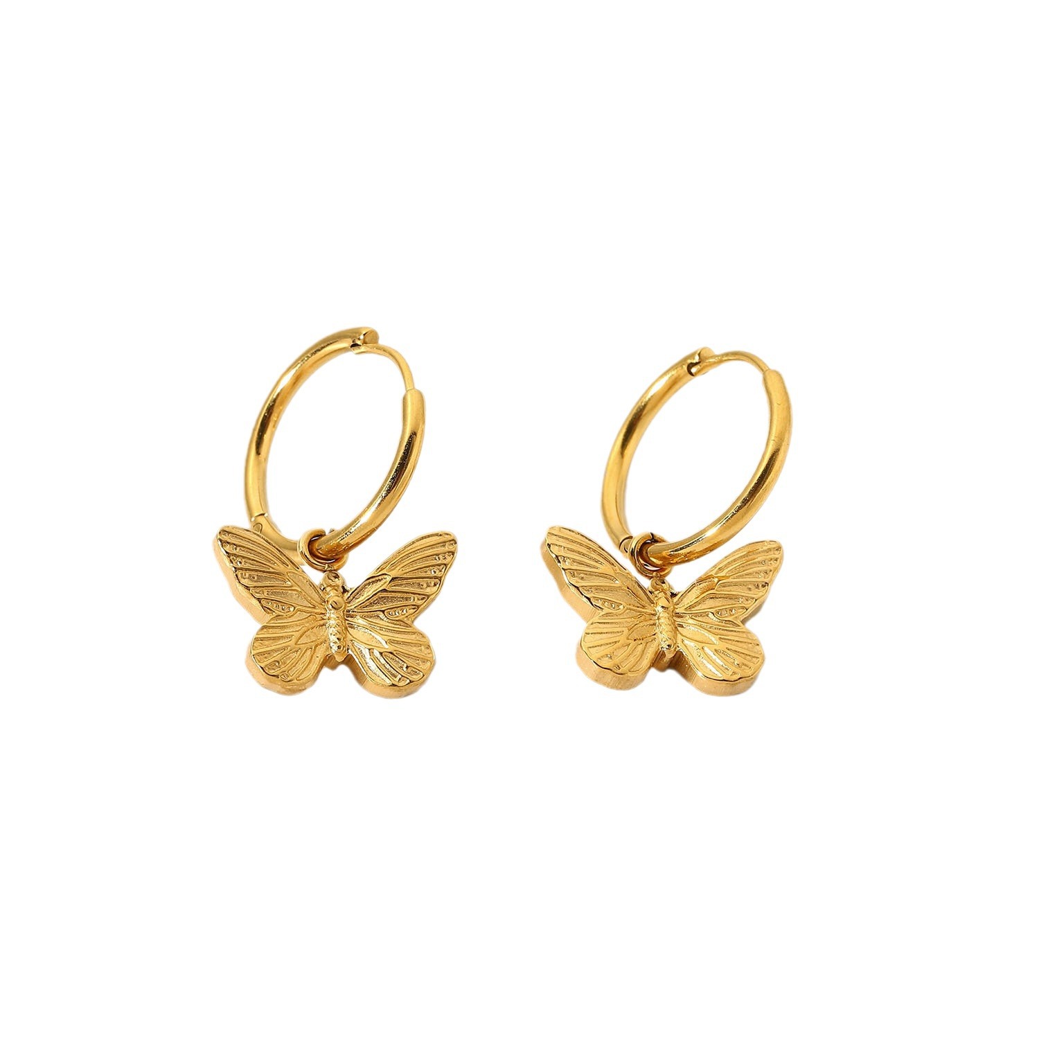 Butterfly ear clips women's stainless steel 2022 pendant earrings