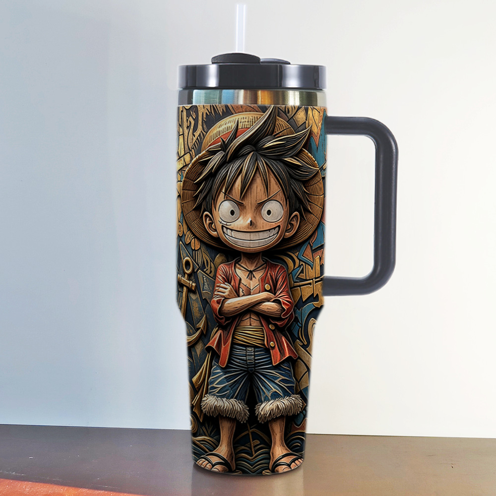 40oz stanley ice霸 cup ONEPIECE Luffy embossed printed One Piece car cup