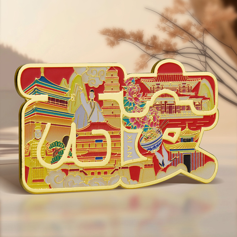 Scenic City Landmark Tourism Cultural Creative Metal Refrigerator Magnet UV Printing Chongqing Cultural Creative Tourism Magnetic Refrigerator Magnet