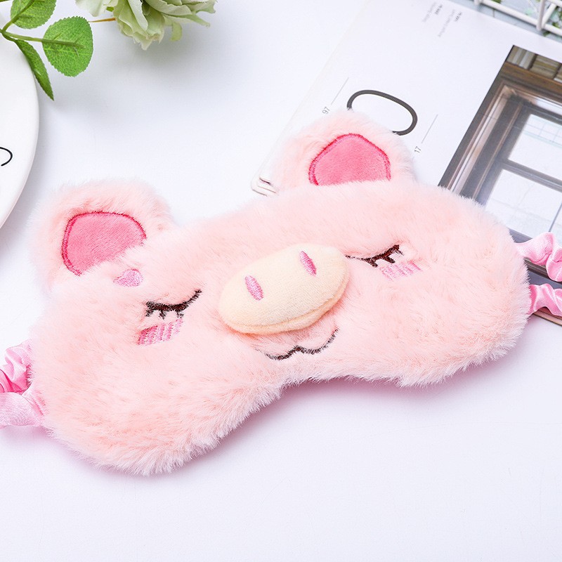 New cartoon cute plush eye care sleep eye mask, cute cat anime design, ice compress eye mask