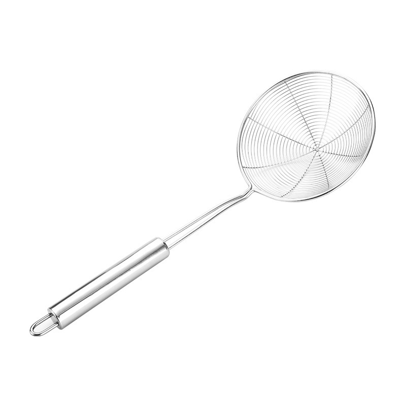 Exclusive stainless steel slotted spoon wire strainer hot pot frying oil strainer mesh strainer 201 round tube skimmer
