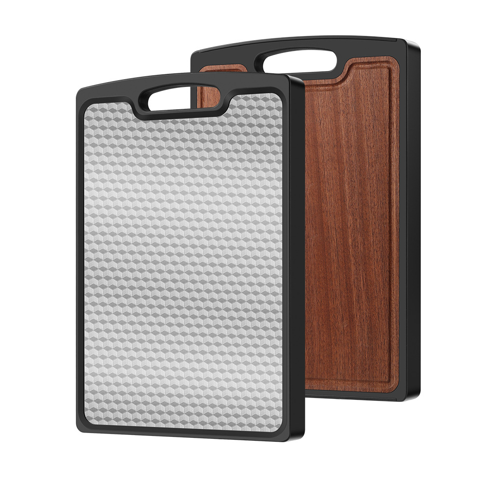 Household solid wood hanging ebony double-sided cutting board large thickened antibacterial kitchen anti-slip pure titanium cutting board