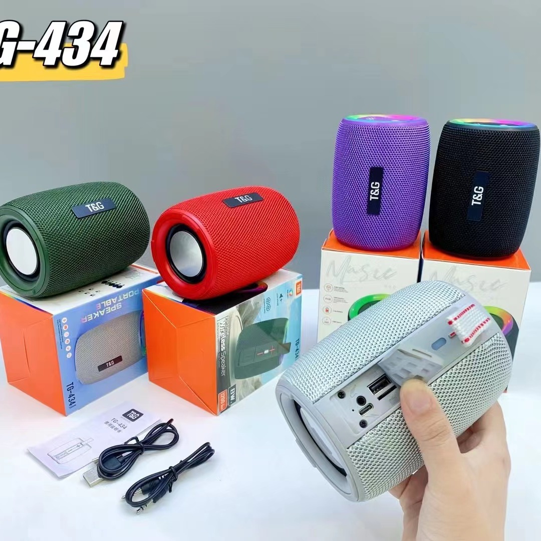 New TG434 Bluetooth speaker subwoofer outdoor wireless card EQ sound effect LED light effect Bluetooth audio