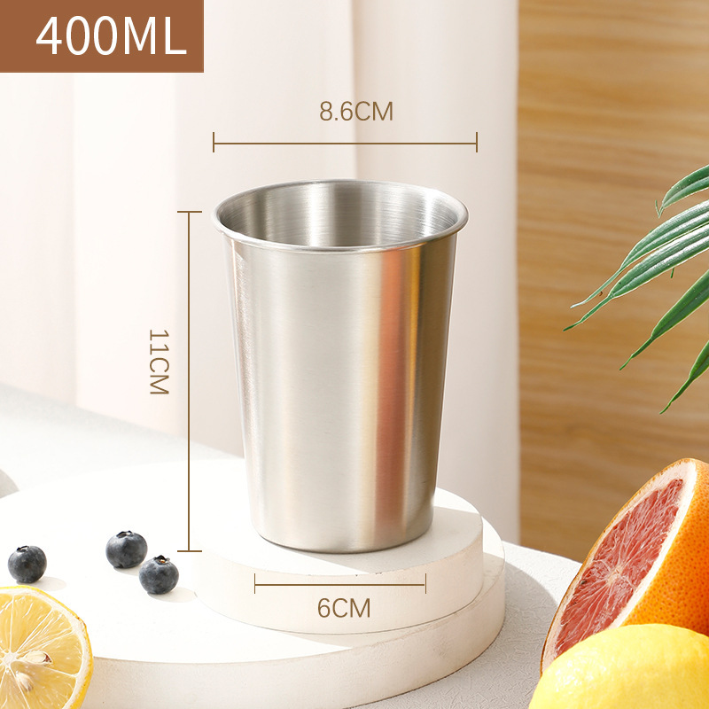 304 stainless steel beer mug logo water cup custom mouthwash cup single layer milk tea coffee cup camping outdoor cup