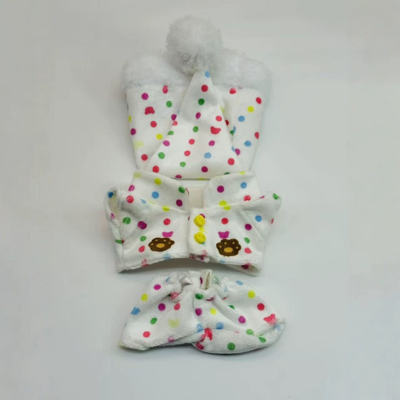 New 10cm doll clothes bear set polka dot pajama set Hello Kitty Labubu outfit doll clothes
