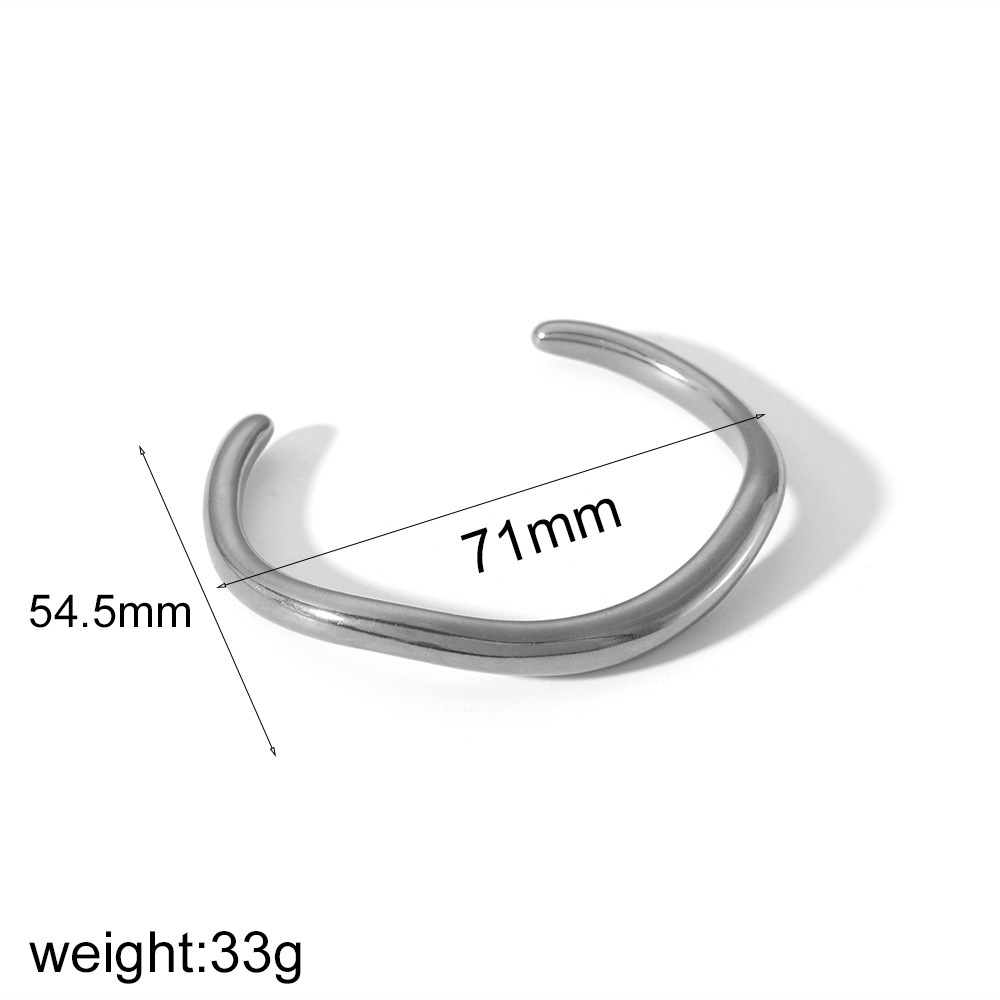 INS style irregular titanium steel open bangle niche 18k gold plated stainless steel bangle