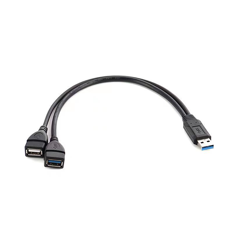 USB 3.0 one male to two female adapter cable one-to-two extension cable USB splitter for computer